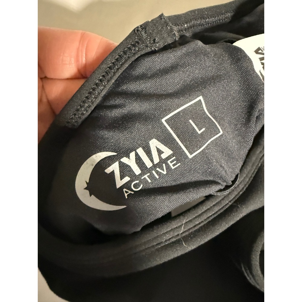 Zyia Active Womens Black Strappy V-Neck Racerback Sports Bra Size Large - Picture 8 of 8